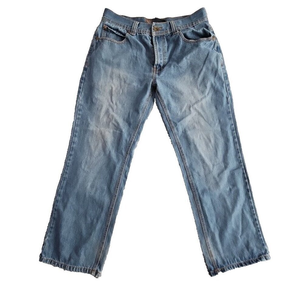 Blue Gear Jeans Men's 34x30 Medium Wash Denim RN #114856 Embroidered Wide Leg